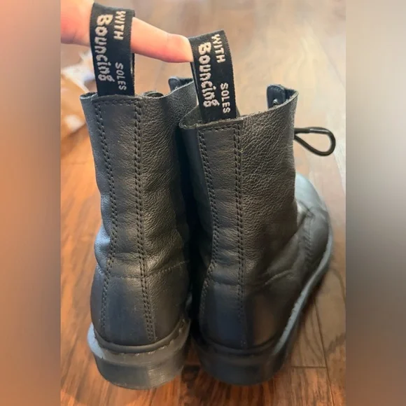 Dr. Marten Black Leather Lace-Up Boots - Picture 5 of 9